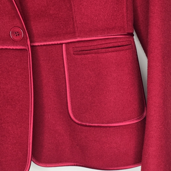 TALBOTS Petites Women's Red Blazer 90% Wool Size 10P - Picture 4 of 10